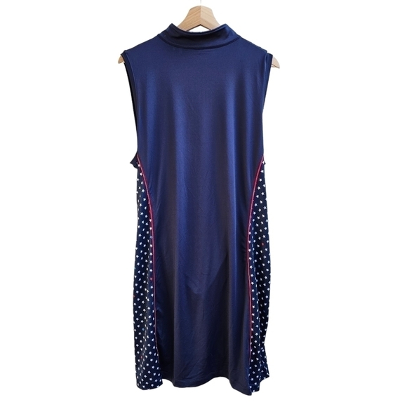 Lady Hagen Activewear Dress in Navy with White Star and Red Piping, Size XXL - Picture 3 of 9